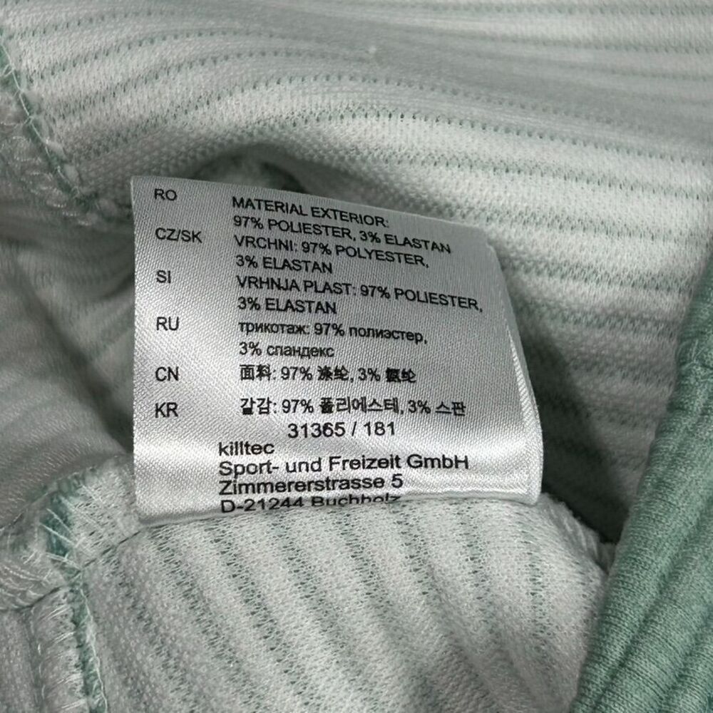 Killtec Womens Size 10 Ribbed Full-Zip Jacket Mint Green Mock Neck - Picture 10 of 10